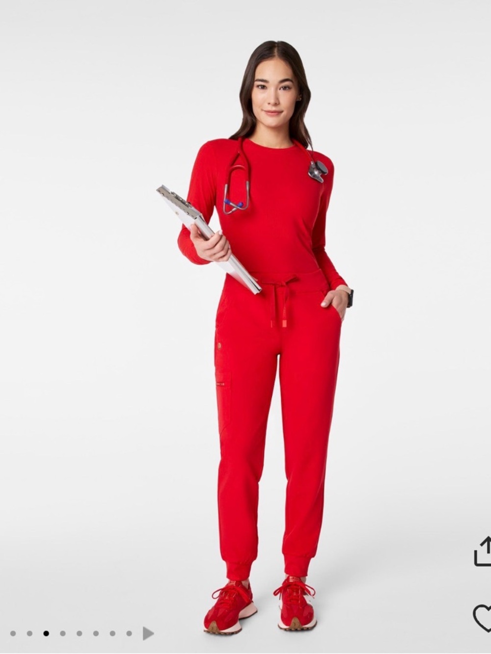 Figs Women’s Red Jogger Scrub Pants